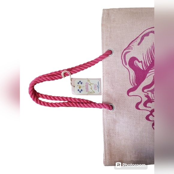 NWT Paradise Bags Beautiful Pink 🩷 beach ⛱️  Tote - Picture 9 of 17